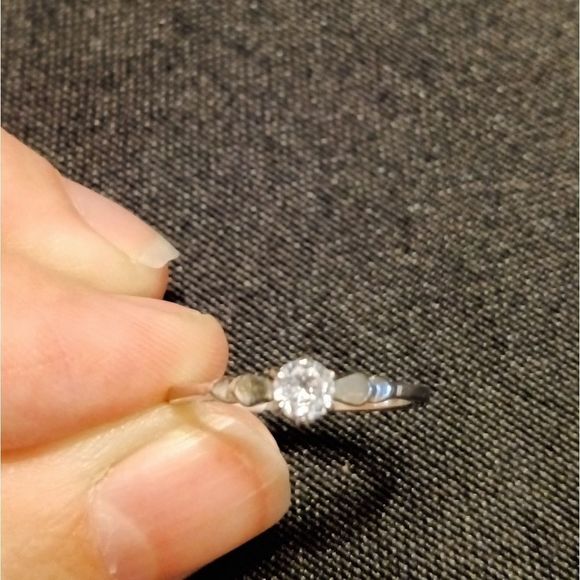 Classic Minimalist Silver Diamond Solitaire - Picture 9 of 9